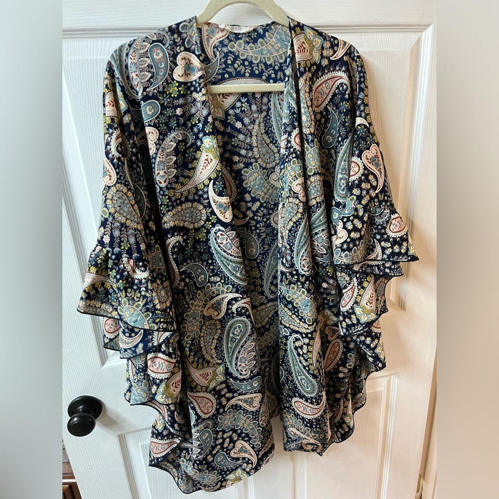 Paisley Print Women's Poncho
